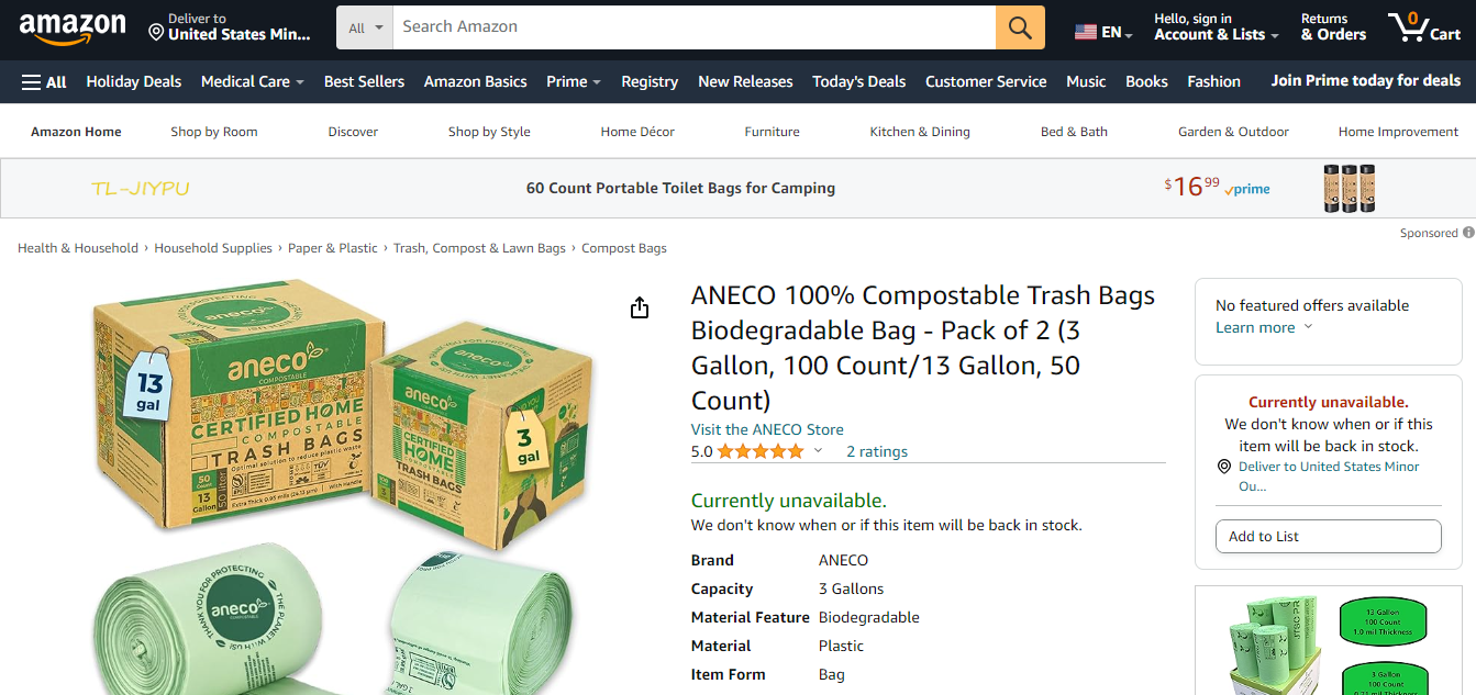 Sản phẩm Aneco được bán trên sàn thương mại điện tử Amazon 