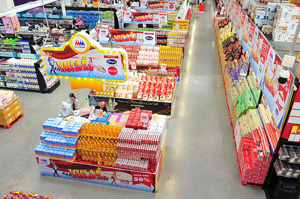 Hệ thống siêu thị MM Mega Market bày bán các sản phẩm thìa sinh học