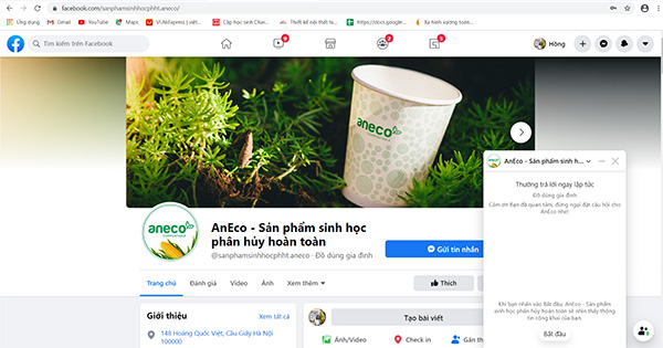 Gửi tin nhắn cho trang fanpage của AnEco để đặt mua thìa sinh học