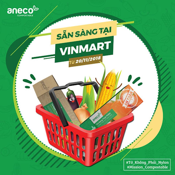 Hãy đến các siêu thị Vinmart để mua túi rác sinh học phân hủy hoàn toàn AnEco